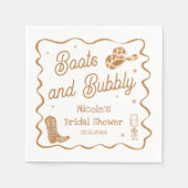 ブーツとバビーのブライズシャワー スタンダードカクテルナプキン (正面)