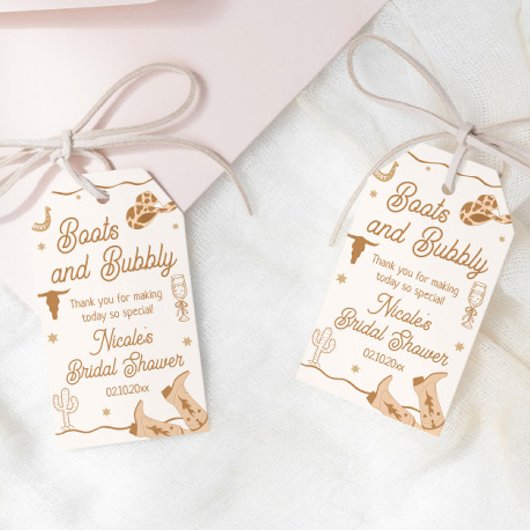 ブーツとバビー ウェスタン ブライダル シャワー 感謝祭 ギフトタグ