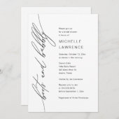 ブーツとバブリー、ブライダルシャワーパーティーお祝い 招待状 (正面/裏面)