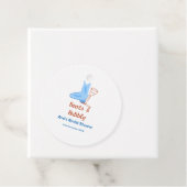 ブーツとバブルなシャンパンボトル ブライダルシャワー 青 フェイバータグ (インサイチュ)