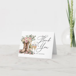 ブーツとバブルカントリーウェディングシャワー サンキューカード