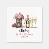 ブーツとバブルズのブライズシャワー ラストロデオ スタンダードカクテルナプキン (正面)