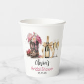 ブーツとバブルブライダルシャワーラストロデオ 紙コップ (裏面)