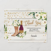 ブーツとバブルリーな感謝カード サンキューカード (正面/裏面)