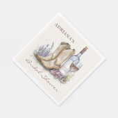 ブーツとバブルリーな花のウェディングシャワー スタンダードランチョンナプキン (角)