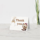 ブーツとバブルリーのウェディングシャワーの感謝カード サンキューカード (正面)
