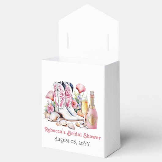 ブーツとバブルリーの海岸カウガール・ブライダルシャワー フェイバーボックス (オープン)