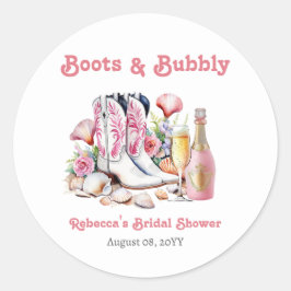 ブーツとバブルリーの海岸カウガール・ブライダルシャワー ラウンドシール