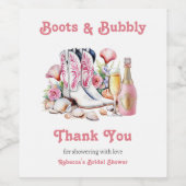 ブーツとバブルリーの海岸カウガール・ブライダルシャワー ワインラベル (シングルラベル)