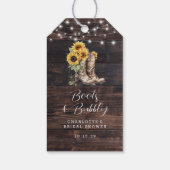 ブーツとバブルリーひまわり ブライダルシャワー ギフトタグ (裏面)