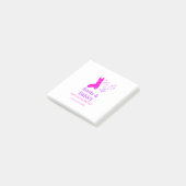 ブーツとバブルリーシャンパンボトル結婚前お披露目ピンク ポストイット (アングル)