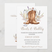 ブーツとバブルリー ウェスタン ブライダルシャワーの招待状 招待状 (正面/裏面)