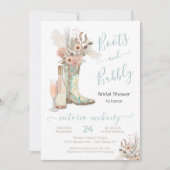 ブーツとバブルリー ウエスタンカウガール ブライズシャワー 招待状 (正面)