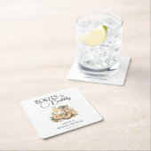 ブーツとバブルリー ウエスタン ブライダルシャワー スクエアペーパーコースター (インサイチュ)