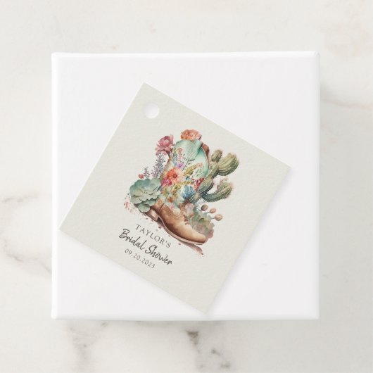 ブーツとバブルリー ウエスタン ブライダルシャワー フェイバータグ (インサイチュ)