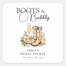 ブーツとバブルリー ウエスタン ブライダル シャワー スクエアシール