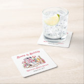 ブーツとバブルリー・コーストカントリーガール・ウェディングシャワー スクエアペーパーコースター (インサイチュ)