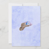 ブーツとバブルリー ブライズ シャワー ブルー フラワー エレガント 招待状 (裏面)