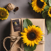 ブーツとバブル サンフラワーのブライダルシャワー ギフトタグ