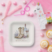 ブーツとバブル フラワーのブライズシャワー ペーパープレート (パーティー)