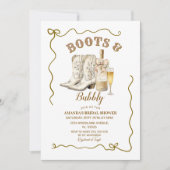 ブーツとバブル ブライズシャワー招待状, 招待状 (正面)