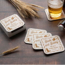 ブーツとバブル ブライズシャワー スクエアペーパーコースター