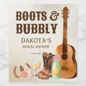 ブーツとバブル 西部カウガール ロデオ ブランシュ ワイン ワインラベル (シングルラベル)