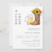 ブーツとブリュー カップルシャワー 現代のミニマリスト 招待状 (正面)