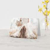 ブーツとレースのワイルドで優雅な花嫁 カード (黄色い花)