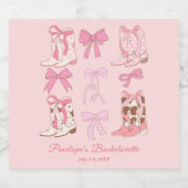 ブーツと弓ピンクのガーリーバチェロレッテ リキュールボトルラベル (シングルラベル)