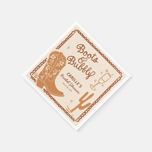 ブーツと泡立ちお洒落の手を引いた スタンダードカクテルナプキン (角)