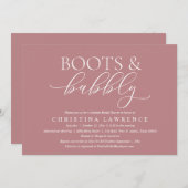 ブーツと泡立ち、花嫁、ブライダルシャワー 招待状 (正面/裏面)