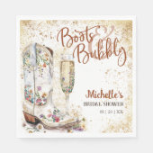 ブーツと泡立つウェスタンブライドワイルドウエストカントリー スタンダードランチョンナプキン (正面)