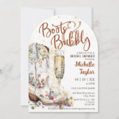 ブーツと泡立つウェスタンブライドワイルドウエストカントリー 招待状 (正面)