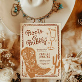 ブーツと泡立つハンドドローブライダルシャワー 招待状