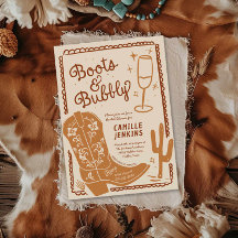 ブーツと泡立つハンドドローブライダルシャワー