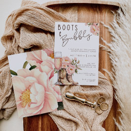 ブーツと泡立つブライダルシャワーの招待 招待状