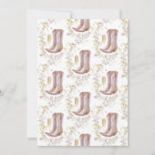 ブーツと泡立つワイルドフラワーブライダルシャワー 招待状 (裏面)