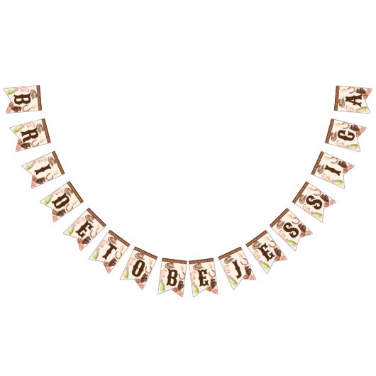 ブーツと泡立つ花嫁はDIYの装飾バナーになる バンティングフラッグ (全)