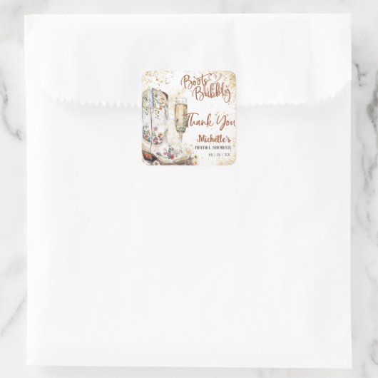 ブーツと泡立つ西の国ありがとう スクエアシール (バッグ)