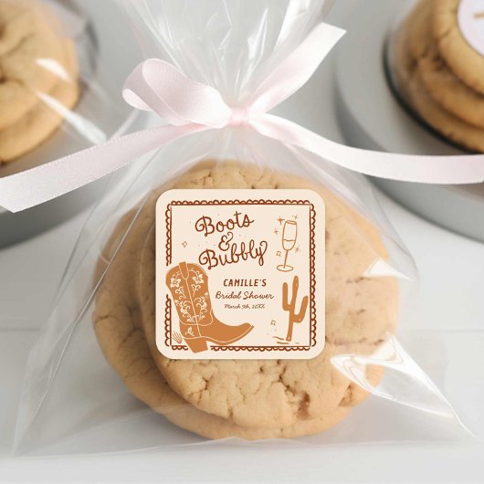 ブーツと泡立つ西の手を引いた スクエアシール