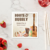 ブーツと泡立つ西ロデオ女性のカーボーイブランチ スタンダードカクテルナプキン (インサイチュ)