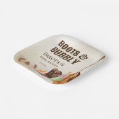 ブーツと泡立つ西ロデオ女性のカーボーイブランチ ペーパープレート (傾斜あり)