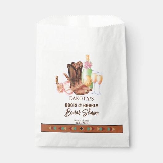 ブーツと泡立つ西部の女性のカーボーイブランチ感謝していユー フェイバーバッグ (正面)