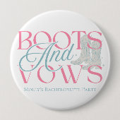 ブーツと誓い – ウェスタンバチェロレッテデザイン 缶バッジ (正面)
