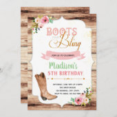 ブーツと輝きをテーマにした招待状 招待状 (正面/裏面)