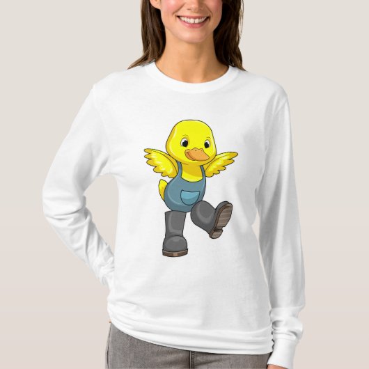 ブーツと農家としてのアヒル Tシャツ (正面)