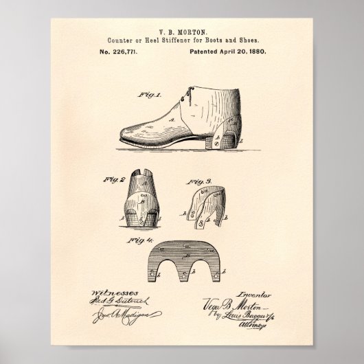 ブーツと靴1880パテントアートオールドピーパー ポスター (正面)