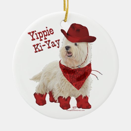 ブーツのカウボーイ セラミックオーナメント (正面)