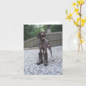 ブーツのドイツShorthairedポインター カード (黄色い花)